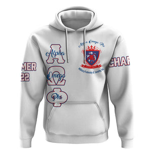 Alpha Omega Phi Custom Hoodie Classic White Greek Fraternity