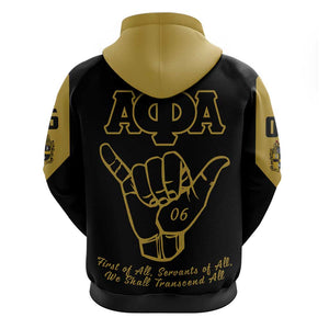 Lpha Phi Alpha Fraternity Hoodie Reat Sphinx Design & Hand Sign