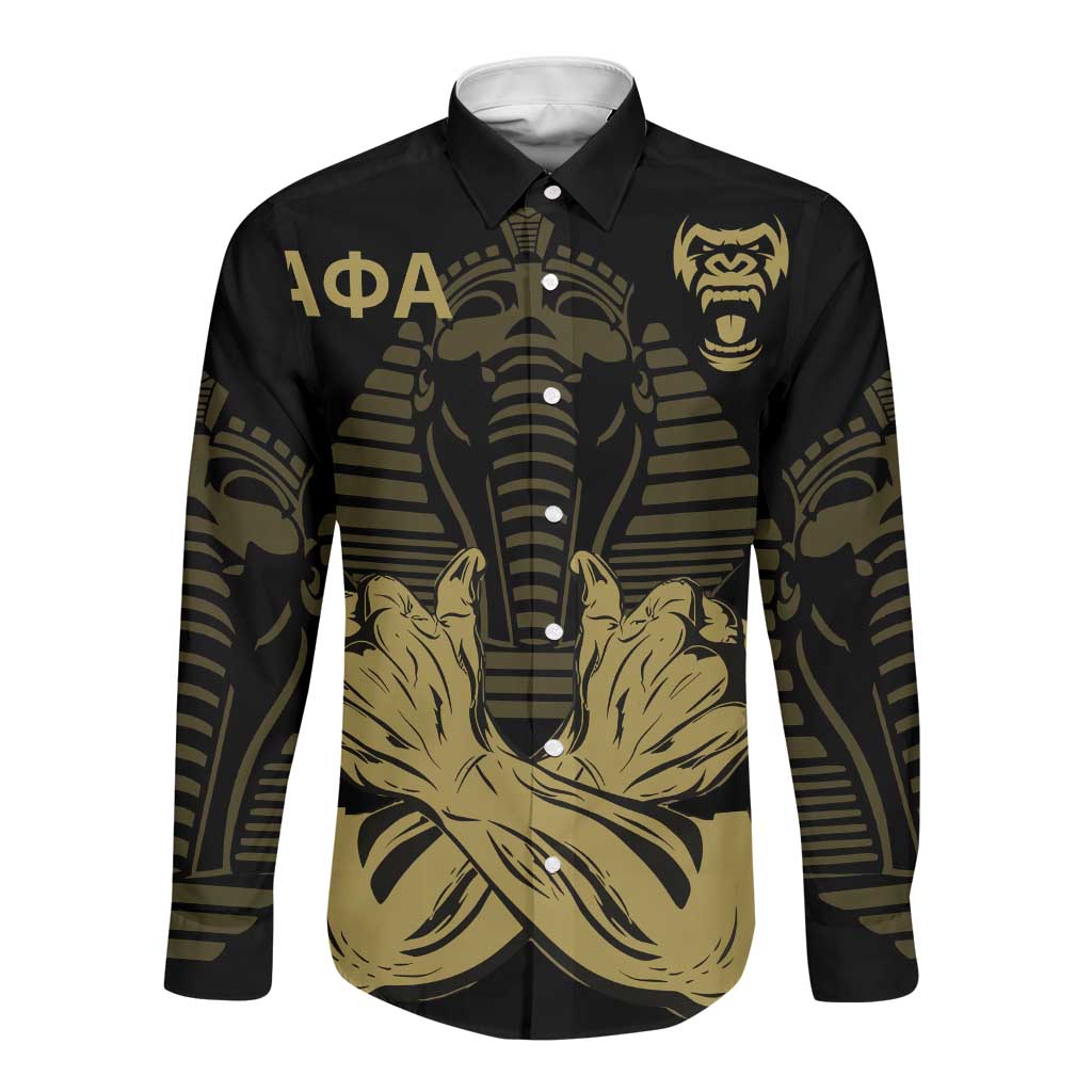 Alpha Phi Alpha Pullover With Embroidered Greek Long Sleeve Button Shirt Fraternity Pride