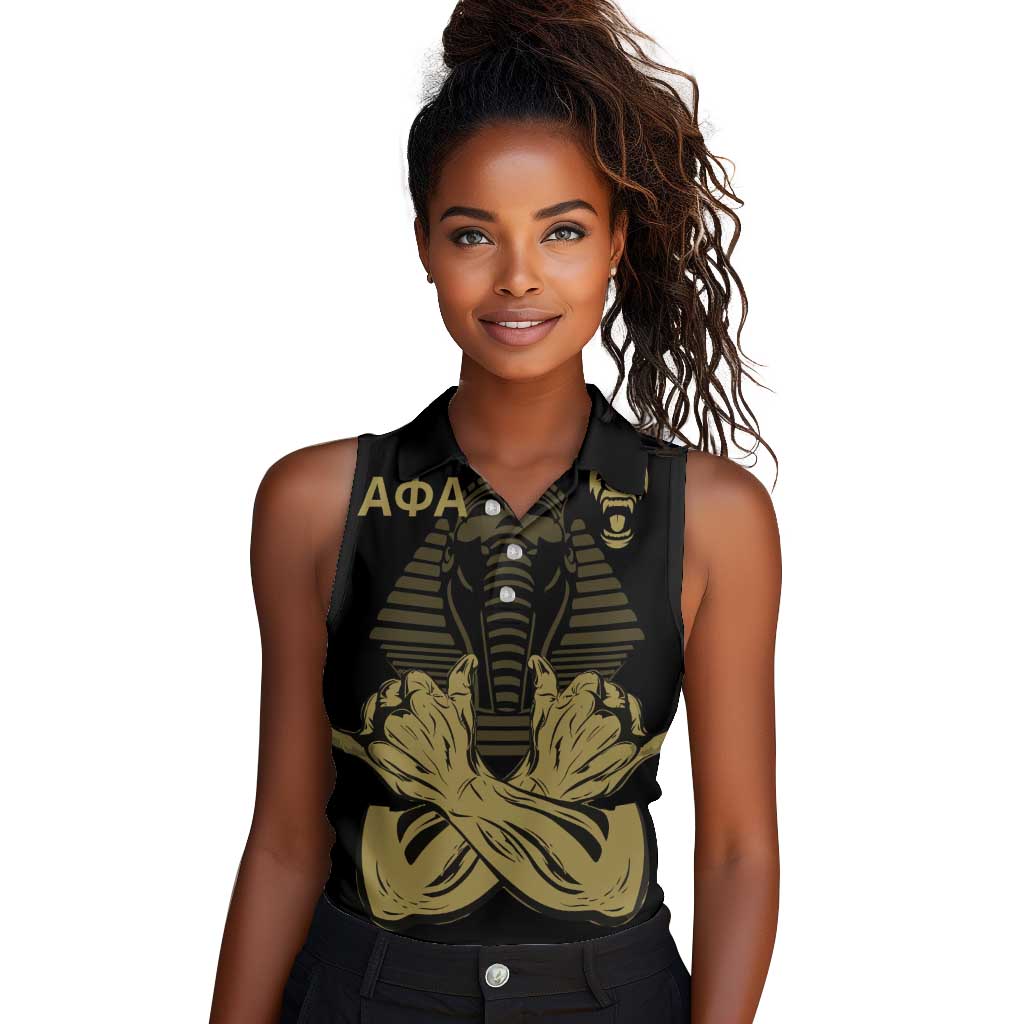 Alpha Phi Alpha Pullover With Embroidered Greek Women Sleeveless Polo Shirt Fraternity Pride