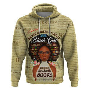 Personalized Black Girl African Hoodie Never Underestimate A Book Lover - Afroprintwear