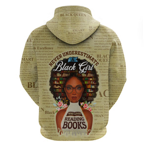 Personalized Black Girl African Hoodie Never Underestimate A Book Lover - Afroprintwear