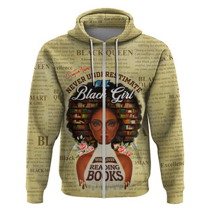 Personalized Black Girl African Hoodie Never Underestimate A Book Lover - Afroprintwear