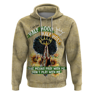 Personalized African Women Hoodie Half Hood Half Holy - Afroprintwear