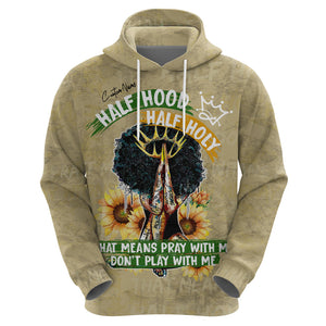 Personalized African Women Hoodie Half Hood Half Holy - Afroprintwear