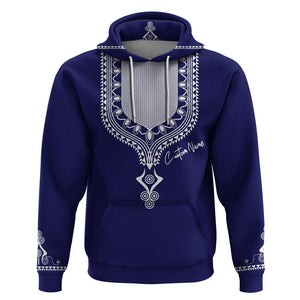 Printed Dashiki African Hoodie Blue - Afroprintwear