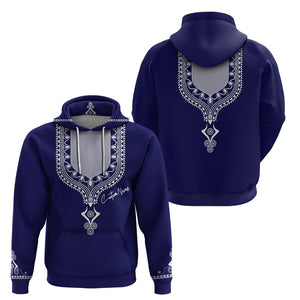 Printed Dashiki African Hoodie Blue - Afroprintwear