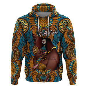 Personalized Black Girl Flora Hoodie African Women - Afroprintwear