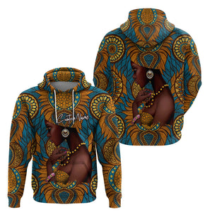 Personalized Black Girl Flora Hoodie African Women - Afroprintwear