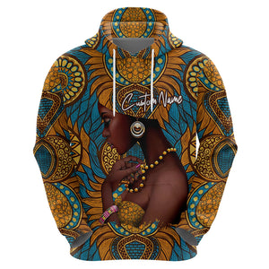 Personalized Black Girl Flora Hoodie African Women - Afroprintwear