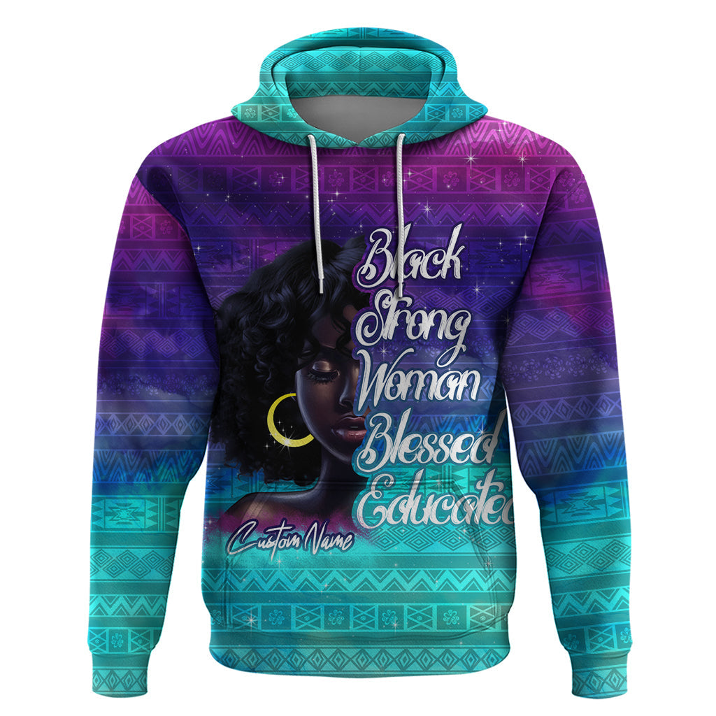 Black Strong Women Blessed Educated Hoodie African Girl - Afroprintwear