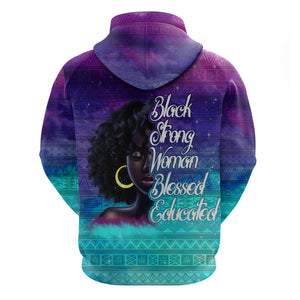 Black Strong Women Blessed Educated Hoodie African Girl - Afroprintwear