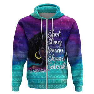 Black Strong Women Blessed Educated Hoodie African Girl - Afroprintwear