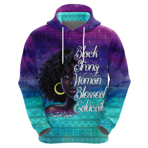 Black Strong Women Blessed Educated Hoodie African Girl - Afroprintwear