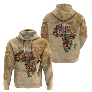 Personalized Africa On World Map Hoodie - Afroprintwear