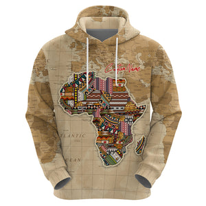 Personalized Africa On World Map Hoodie - Afroprintwear