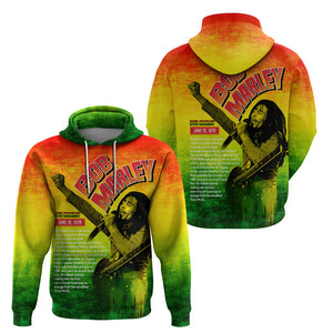 The Real Legend Bob Hoodie African Jamaica Reggae - Afroprintwear