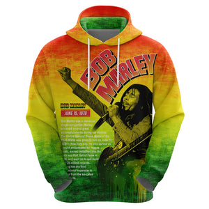 The Real Legend Bob Hoodie African Jamaica Reggae - Afroprintwear