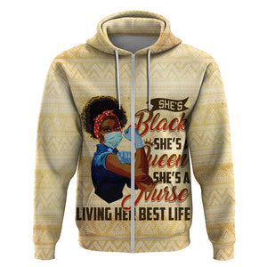 Afro Nurses Hoodie Black Queen African - Afroprintwear