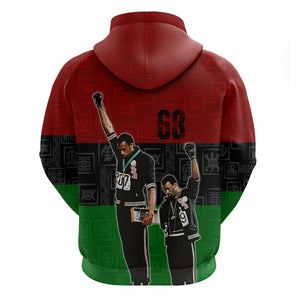 Mexico City 1968 African American Hoodie Black Power Salute - Afroprintwear