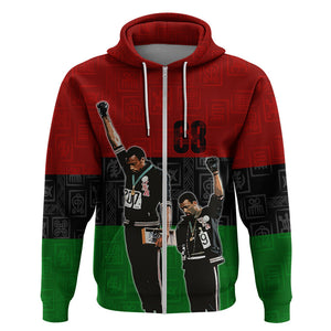 Mexico City 1968 African American Hoodie Black Power Salute - Afroprintwear