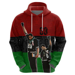 Mexico City 1968 African American Hoodie Black Power Salute - Afroprintwear