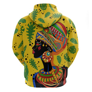 Personalized Africa Woman Hoodie Tropical Style - Afroprintwear