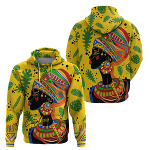 Personalized Africa Woman Hoodie Tropical Style - Afroprintwear