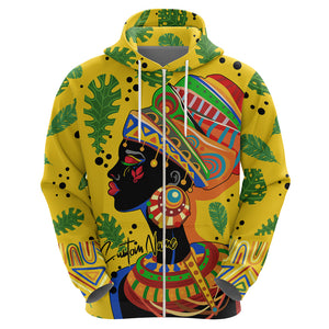 Personalized Africa Woman Hoodie Tropical Style - Afroprintwear