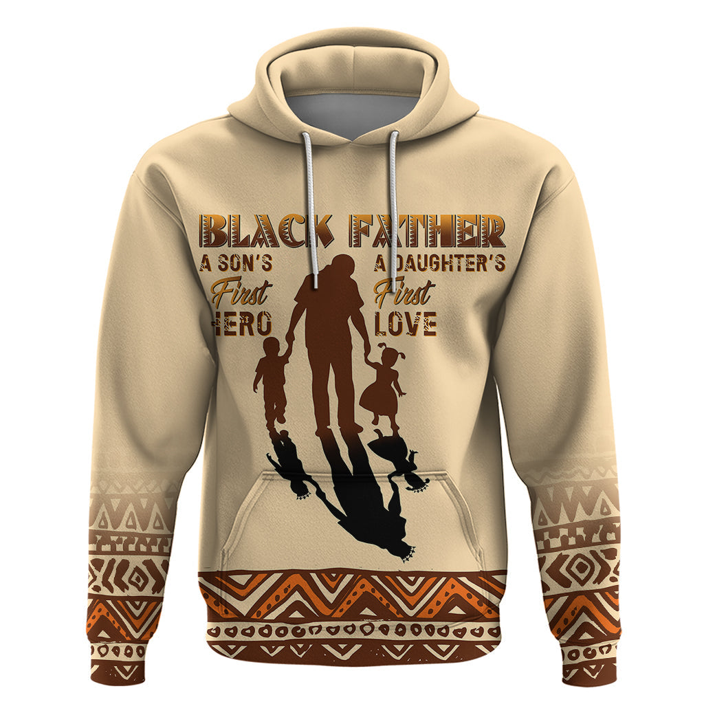 Black Father Hoodie African Father with Son and Daughter - Afroprintwear