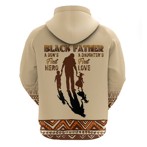 Black Father Hoodie African Father with Son and Daughter - Afroprintwear