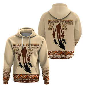 Black Father Hoodie African Father with Son and Daughter - Afroprintwear