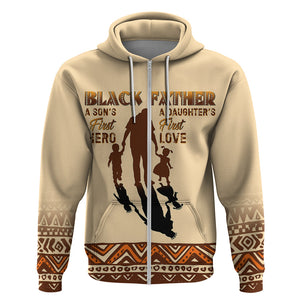 Black Father Hoodie African Father with Son and Daughter - Afroprintwear