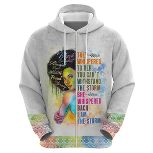 Black Girl I Am The Storm Hoodie African American Women - Afroprintwear