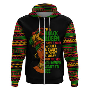 Three Sides Of Me Hoodie African Women Black Queen - Afroprintwear