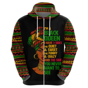 Three Sides Of Me Hoodie African Women Black Queen - Afroprintwear