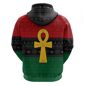 Pan African Ankh Hoodie Egyptian Cross - Afroprintwear