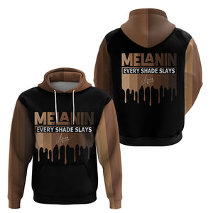 Every Shade Slays Melanin Hoodie African Signature - Afroprintwear