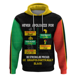 Never Apologize For Your Pride Hoodie African Black History - Afroprintwear