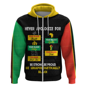 Never Apologize For Your Pride Hoodie African Black History - Afroprintwear