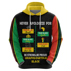 Never Apologize For Your Pride Hoodie African Black History - Afroprintwear