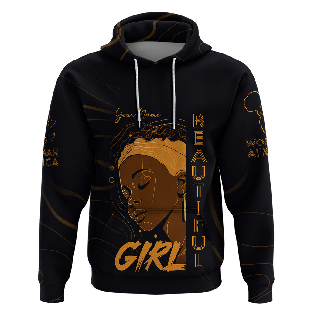 Personalized Beautiful Black Girl Hoodie Women Africa - Afroprintwear