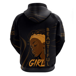 Personalized Beautiful Black Girl Hoodie Women Africa - Afroprintwear