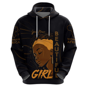 Personalized Beautiful Black Girl Hoodie Women Africa - Afroprintwear