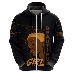 Personalized Beautiful Black Girl Hoodie Women Africa - Afroprintwear