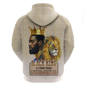 Lion Black King Hoodie African Heritage - Afroprintwear