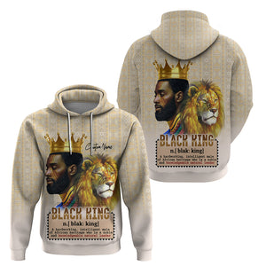 Lion Black King Hoodie African Heritage - Afroprintwear