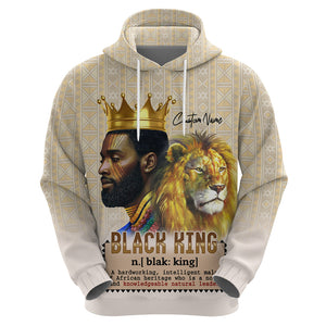 Lion Black King Hoodie African Heritage - Afroprintwear