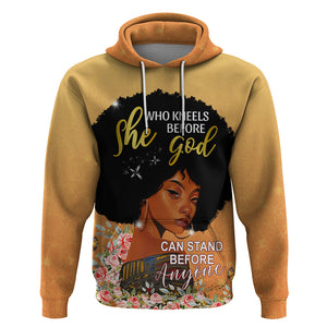 Personalized African Black Women Hoodie She Who Kneels Before God - Afroprintwear