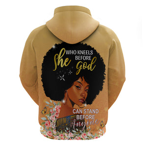 Personalized African Black Women Hoodie She Who Kneels Before God - Afroprintwear